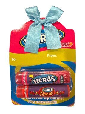 2pc Vintage 2009 Lotta Luv Nerds & Rope Flavored Lip Balms To:/From: Valentine's